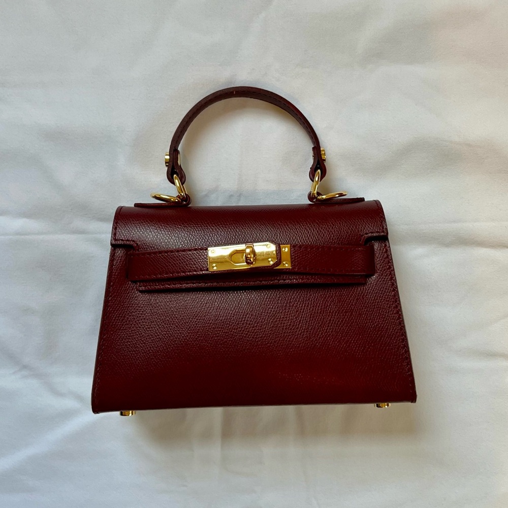 Leather Bag in Dark Cherry/Burgundy